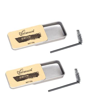 Mikinona Cosmetic Supplies 2 Sets Eyebrow Soap Eyebrow Cream Eyebrow Styling Soap Woman Brow Soap Supplies Colorless Miss