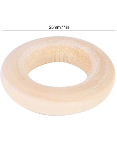 100PCS Natural Wooden Baby Teether Rings | Unfinished Wooden Circles for DIY Craft Accessories - 25MM - Buy Online on SooperMarket.com