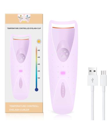 Heated Eyelash Curler  USB Rechargeable Electric Eyelash Curler  Heated Lash Curler for Quick Natural Curling and 24 Hours Long Lasting  Best Gifts for Women  Newly Updated Model (Purple)