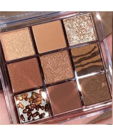 Lovelycat 9 Colors Glitter Eyeshadow Makeup Palette Matte High Pigmented Colorful Creamy Texture Eye Shadow Powder Natural Waterproof Long Lasting Eyeshadow Powder Cosmetics (brown)