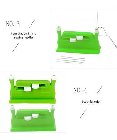 Desk Needle Threader - Automatic Double Needle Hand Threader in Green - Sewing Machine DIY Tool - Buy Online on SooperMarket.com