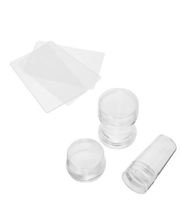 Minkissy 3 Sets Nail Art Silicone Stamp Nail Silicone Stamper Jelly Nail Tool Nail Stamping Kit Soft Nail Silicone Spatula Nail Stampers with Scrapers Handle The Se Silica Gel Frosted