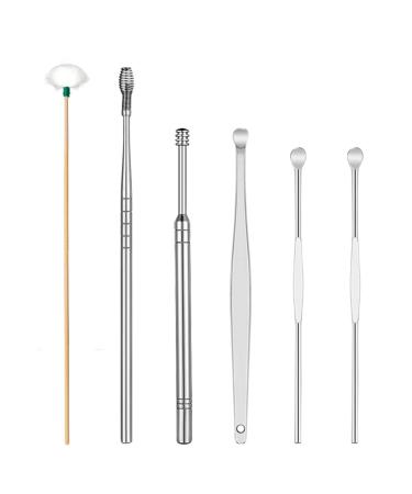 Innovative Tool Ear Wax Spring Tool Massage Stainless Steel Wax Stick Ear Cleaning Cleaning Set Ear Ear Picking Pick Beauty Tools Soft Ear Plugs (A One Size) 1 Count (Pack of 1) A
