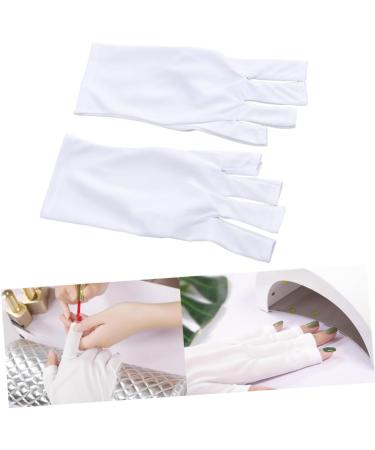 Mikinona Gel Manicure Gloves 1 Pair Anti Uv Glove Nail Half-Finger Gloves Chinese Wooden Pillow Cotton Glove Silicone Ear Display Uv Shield Glove White Manicure Manicure Glove - Buy Online on SooperMarket.com
