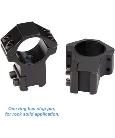 Modkin 1 Inch Dovetail Scope Rings - High Profile Mount for 11mm Rails - Set of 2 with Stop Pin - Buy Online on SooperMarket.com