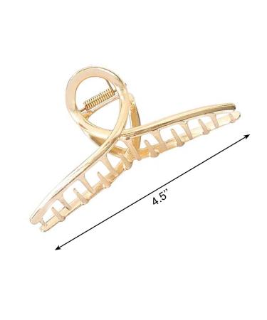 3pcs Metal Strong Hair Claw Clips - Nonslip Large Hair Claw Clip Set for Fashionable Hair Styling - Perfect for Women and Girls with Thin or Thick Hair (Rose Gold, Silver, Gold) - Buy Online on SooperMarket.com