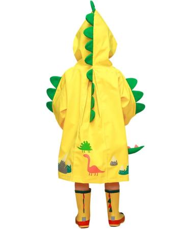 Barakara Kids Waterproof Rain Poncho - Lightweight Hooded Rain Jacket with Reflective Safety - Yellow B XL - Buy Online on SooperMarket.com