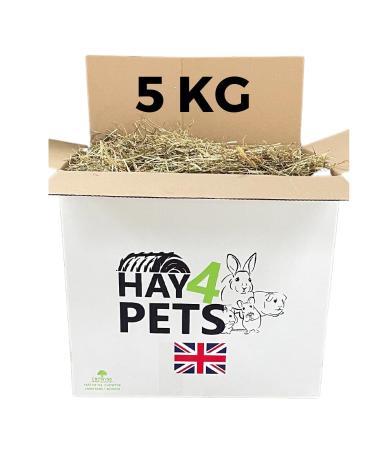 Hay4Pets Timothy Hay- 5kg. Fresh Green Stem Feeding Hay For Rabbit Guinea Pig Hamster & Small Animals. High Fibre Natural Food For Pets. Dried Grass Animal Feed 5.00 kg (Pack of 1)