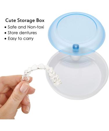 Portable Dnom Dose Orthodontic Holder | Suitcase for Storing & Cleaning Dentures | Rotating Tooth Storage Box - Sweet Blue - Buy Online on SooperMarket.com