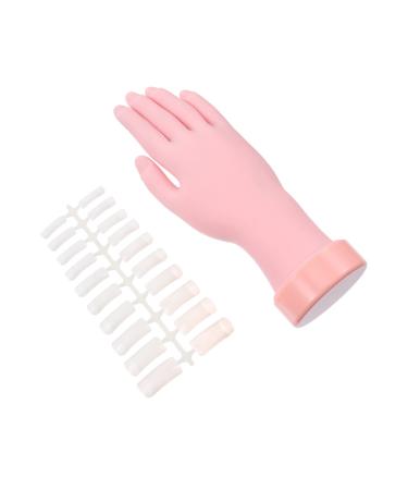 Manicure Tools Manicure Training Prosthetic Hand Nail Set Tool 1 Set Manicure Hand Manicure DIY Tool Flexible Manicure Hand Practice Supplies Plastic Bendable Hand 8X22.5CM As Shown