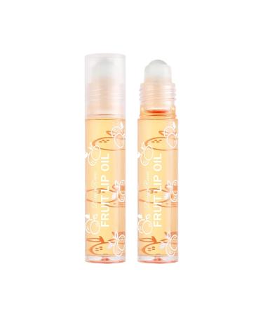 Yueci moisturizing lip balm with lip oil lip gloss roll-on for girls strawberry aroma long-lasting nourishing lip oil gloss liquid Lipstick super moist and moisturizing 1 piece (1 Pack) # 02
