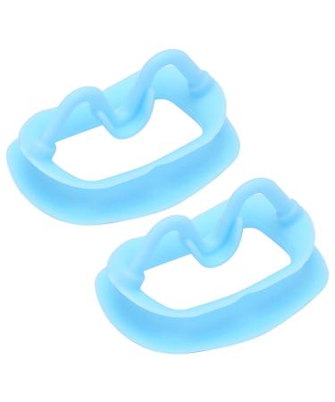 2 Pack Dental Mouth Opener Silicone Mouth Retractor Portable Reusable Cheek Retractor Mouth Opener for Teeth (Blue)
