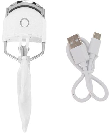 Heated Lash Curler with 2 Speed Temperature Control Long Lasting Curling Metal Ironing Fast Charging Electric Eyelash Curlers (White) - Buy Online on SooperMarket.com