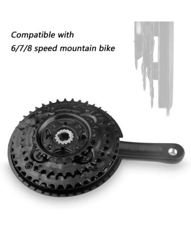 Bibike 6/7/8 Speed Mountain Bike Crankset 170mm Square Diamond Hole - 24/34/42T Chainrings - Buy Online on SooperMarket.com