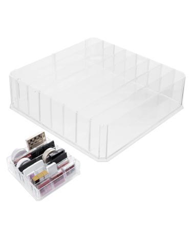 PRETYZOOM Cosmetic Storage Box Storage Drawers Desk Storage Drawer Makeup Palettes Organizers Eye Shadow Blush Transparent 24x23x6.5cm