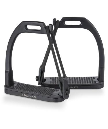 Equinate safety bar Wakefield 12cm black matt - with anti -slip tread made of rubber - stirrups for adults and children - relieves the ankles - 2 pieces