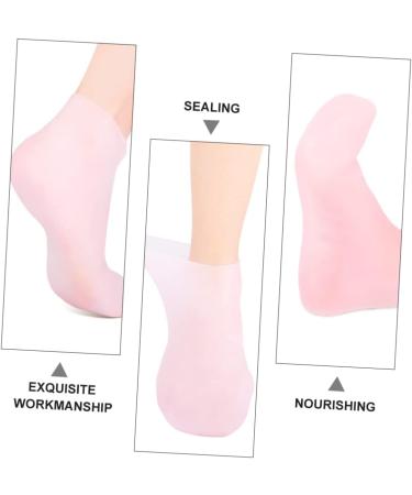 Beavorty 3 Pairs Sock Booties for Women Lotion Spa Moisturizing Gel Booties Moisturizing Heel Sleeves Beauty Care Silicone Gel Skin Protect Soles Sebs Sole Pads Miss High Heel Crack Pink - Buy Online on SooperMarket.com