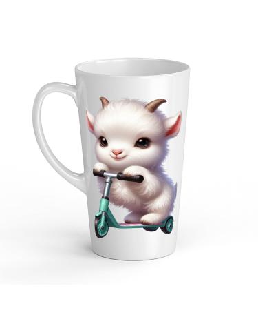 White Ceramic Baby Goat Mug - Large 483 ml Perfect for Hot Chocolate or Milk Fun and Easy to Use