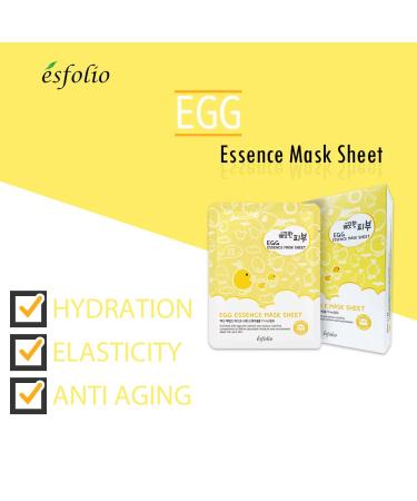 Esfolio Pure Skin Mask Box - Egg Essence 11.8 oz | Hydrating & Nourishing Face Masks for All Skin Types - International Shipping Available - Buy Online on SooperMarket.com