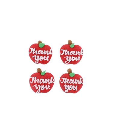 Thank You Apple Sugar Decorations - 12 piece - single