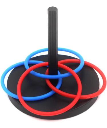 DDJSport Horseshoes & Ring Toss Set - Outdoor/Indoor Sports Game with 4 Throwing Rings, 4 Horseshoes, 1 Stakes, 1 Rubber Mat - Lawn & Camping Fun - Buy Online on SooperMarket.com