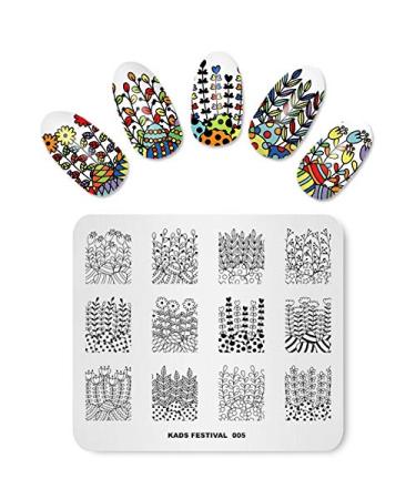 Alexnailart Nail Art Stamping Plate Branches Flower Template Image Plate Nail Art Tools (FE005)