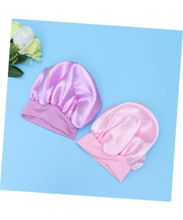 Silky Satin Sleep Cap for Curly Hair | Wide Side Bonnet Shower Cap | Pink | 1pc - Buy Online on SooperMarket.com