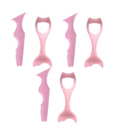 Baluue 6 Pcs Eyeliner False Eyelash Applicator Eyeshadow Mascara Eyelash Comb Applicator Pink