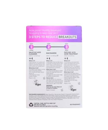 INKEY List Back to Basics: Acne Skincare Set | Salicylic Acid Cleanser Niacinamide Serum & Succinic Acid Treatment | Buy Internationally - Buy Online on SooperMarket.com