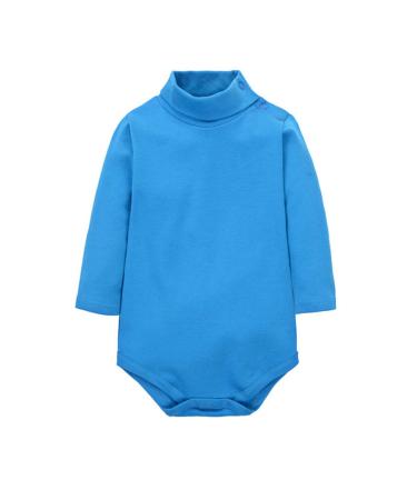 CuteOn Baby Boys Girls Turtleneck Cotton Bodysuit Jumpsuit Blue 9 Months 9 Months Blue