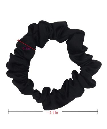 Set of 24 Black Satin Hair Scrunchies for Women - Elastic Hair Ties, Ponytail Holders, Fabric Hair Bands - Girls Hair Accessories - Buy Online on SooperMarket.com