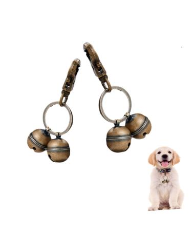KREDHONG 2 Pairs Extra Loud Cat & Dog Bells Pet Tracker Bells Dog Bells Durable Brass Bells for Pets Collar Charm Pendant Bells for Dogs Cats Harness Training