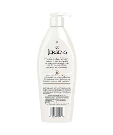 Jergens Softening Vanilla Oil-Infused Moisturizer 16.8oz | Soothing Full-Body Moisture with Sweet Vanilla Essence | International Shipping Available - Buy Online on SooperMarket.com