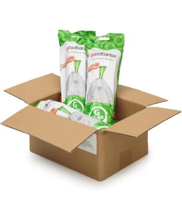 Brabantia PerfectFit Garbage Bags Multipack - Extra Strong (Code G 23L/30L) | 120 White Trash Bags with Train Tape - 6 Rolls - Buy Online on SooperMarket.com