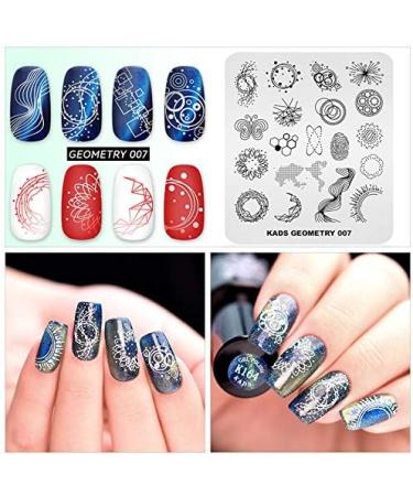 KADS Geometry Nail Stamping Plate GE007 for Nail Art Decoration and DIY - Image Design Plate - Buy Online on SooperMarket.com