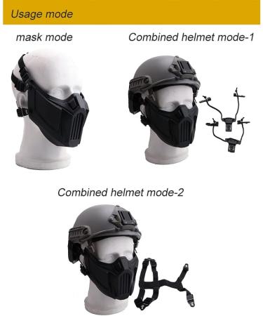 Airsoft Half Face Mask - Creative Protective Outdoor Game Costume Mask (Black) - Buy Online on SooperMarket.com