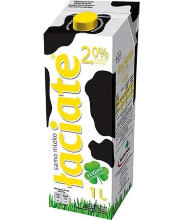 Laciate Yellow Milk 2.0% Fat UHT Milk 1000 Mililiter x 12 Boxes - Buy Online on SooperMarket.com