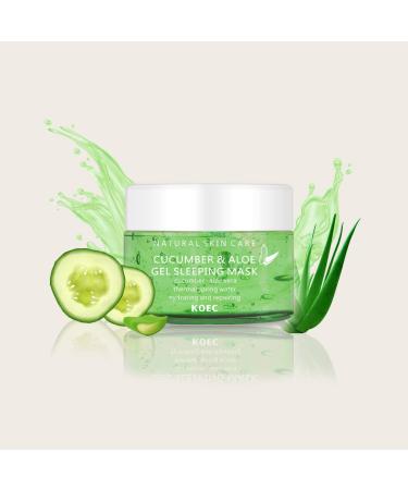 Hydrating Hyaluronic Acid Face Mask | Cooling Gel with Cucumber Extract | Overnight Moisturizer for All Skin Types | Deep Hydration & Acne Improvement - Buy Online on SooperMarket.com