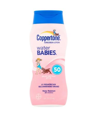 Coppertone WaterBabies Sunscreen Lotion SPF 50  8 oz Waterbabies SPF 50 8 Fl Oz (Pack of 1)