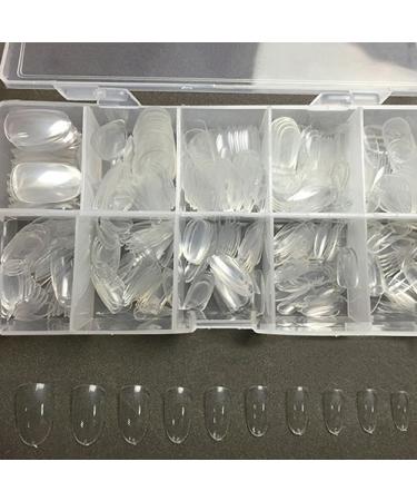 Bodhi2000 500pcs Transparent Oval DIY Artificial Nails French Fake Nails