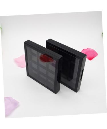 PLAFOPE 4 Pcs 12 Empty Eye Shadow Pallet Acrylic Makeup Cosmetic Pallet Empty Makeup with Mirror Black - Buy Online on SooperMarket.com