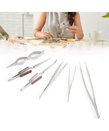 6-Piece Jewelry Tweezers Set - Self-Retardant Rust-Resistant & Wear-Resistant Tools for Jewelry Making - Buy Online on SooperMarket.com