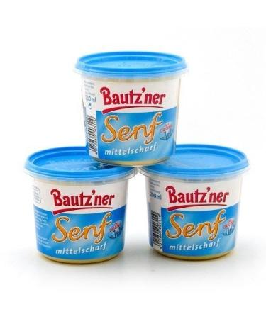 Bautz s mustard medium -sized - 3 Set (3x200 ml) bucket medium -fashioned mustard - Original Bautz'ner recipe since 1955 - without the addition of preservatives and flavor enhancers - mustard classic 200 ml (3 Series Pack)