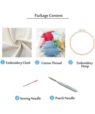 Punch Needle Rug Kit - Van Gogh Starry Sky Design | Beginner Embroidery Set with Color Pattern, Yarn, and Instructions - Buy Online on SooperMarket.com