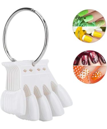 Nail Color Card - 4 Colors 50 pcs Nail Art Tips for Manicure Polish Gel Display - White - Buy Online on SooperMarket.com