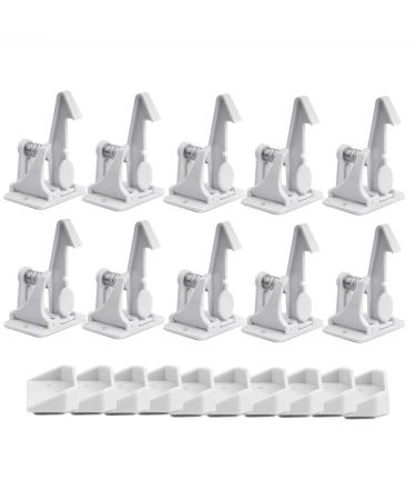 Surplex 10 Pack Child Contribution Schloss Baby Safety invisible cabinet protection for drawers and cabinet doors assembly without drilling and screwing (white)