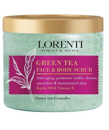 Lorenti Green Tea Scrub 500 ML Face & Body | Jojoba Oil & Vitamin E Anti Celulite Anti Aging Smoother & Moisturizes