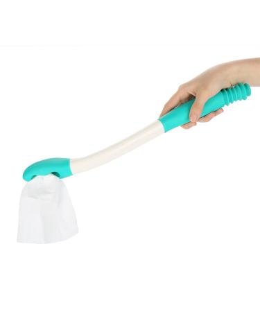 Salmue Bottom Bum Wiper, 15.7" Long Handle Toilet Aids Tools, Reach Comfort Bottom Wiper Holder Toilet Paper Tissue Grip Self Wipe Aid Helper Pre-Moistened Wipes