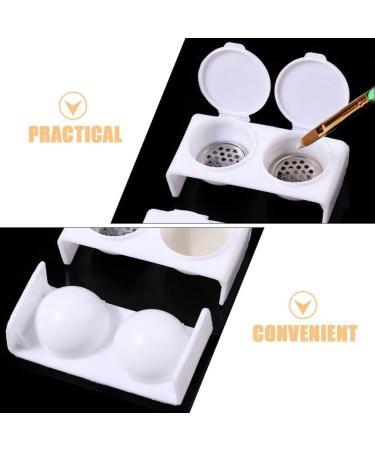 FOMIYES Double Cup Plastics Nail Art Cup Bowl Soaking Dish Dappen Dish with Lids for Mixing Acrylic Powder Liquid for Nail Art Manicures Tools - Buy Online on SooperMarket.com