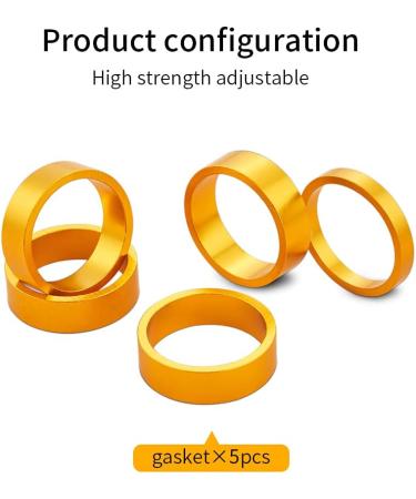 Baluoqi 1-1/8 Carbon Fiber Bicycle Headset Spacer Kit - Titanium Bolt, Aluminum Alloy MTB Road Bike Stem Spacer Set - Yellow - Buy Online on SooperMarket.com